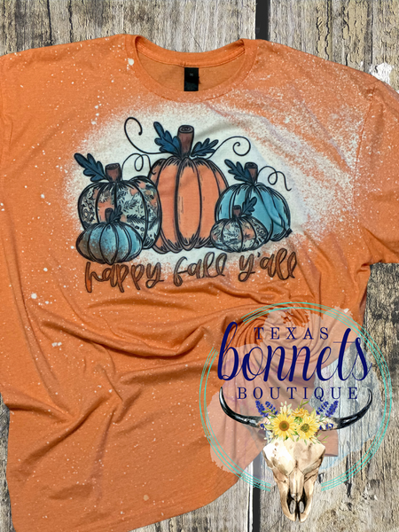 Bleached Happy Fall Y’all Tee
