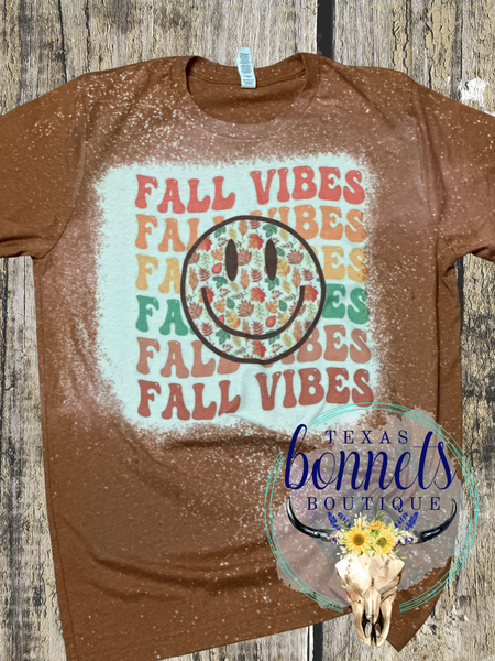 Bleached Smiley Fall Vibes Tee