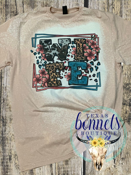 Bleached Country Floral WIFE Tee