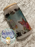 Country Floral Mama Glass Can